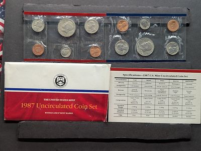 1987 P&D U.S. Mint Uncirculated Coin Set In OGP. 1987 P&amp;D U.S. Mint Uncirculated Coin Set In 