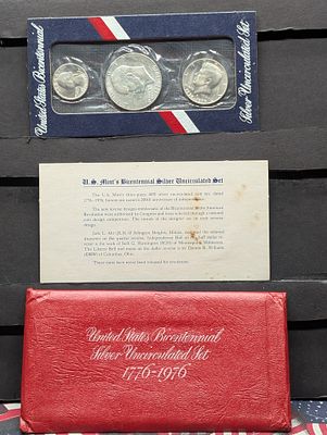 1976-S U.S. Mint Bicentennial Silver Uncirculated Set In OGP, 40% Silver Condition PLEASE NOTE 