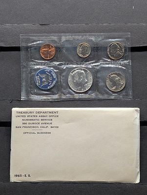 1965-P U.S. Special Mint Set In OGP - Includes 40% Silver Kennedy Half Dollar Condition PLEASE 
