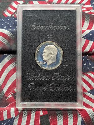 1971-S Eisenhower U.S. Proof Dollar In Case - 40% Silver, NO Brown Box! Condition PLEASE NOTE 