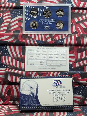 1999-S U.S. Mint Fifty State Quarters Proof Set In OGP With COA Condition PLEASE NOTE Some 