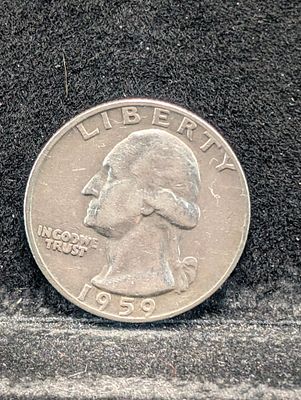 1959-D 90% Silver Washington Quarter, 67 Years old Condition PLEASE NOTE Some coins may have a 