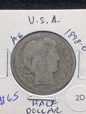 1898-O Silver Barber Half Dollar - Better Pre-1900 Date! Condition PLEASE NOTE Some coins may 
