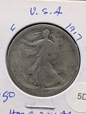 1917 90% Silver Walking Liberty Half Dollar - Better Teen Date! Condition PLEASE NOTE Some 