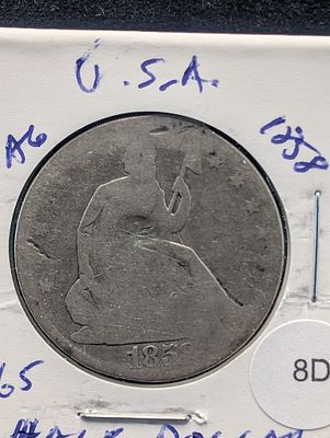 1858 Silver Seated Half Dollar - 168 Years Old - Pre-Civil War! Condition PLEASE NOTE Some 