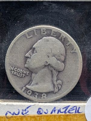 1938 90% Silver Washington Quarter - Better Early Date! Condition PLEASE NOTE Some coins may 