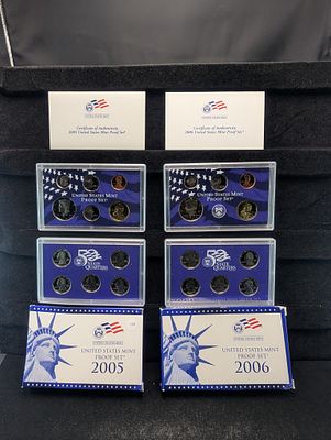 2005-S & 2006-S Proof Sets (21 Coins). 2005-S &amp; 2006-S Proof Sets (21 