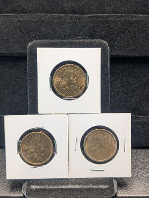 2000 P&D & 2001-P Sacagawea Golden Dollars. 2000 P&amp;D &amp; 2001-P Sacagawea Golden 