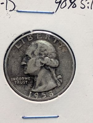 1958-D 90% Silver Washington Quarter Condition PLEASE NOTE Some coins may have a grade on the 