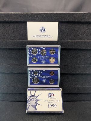 1999-S US Proof Set W/First Year State Quarters Condition PLEASE NOTE Some coins may have a 