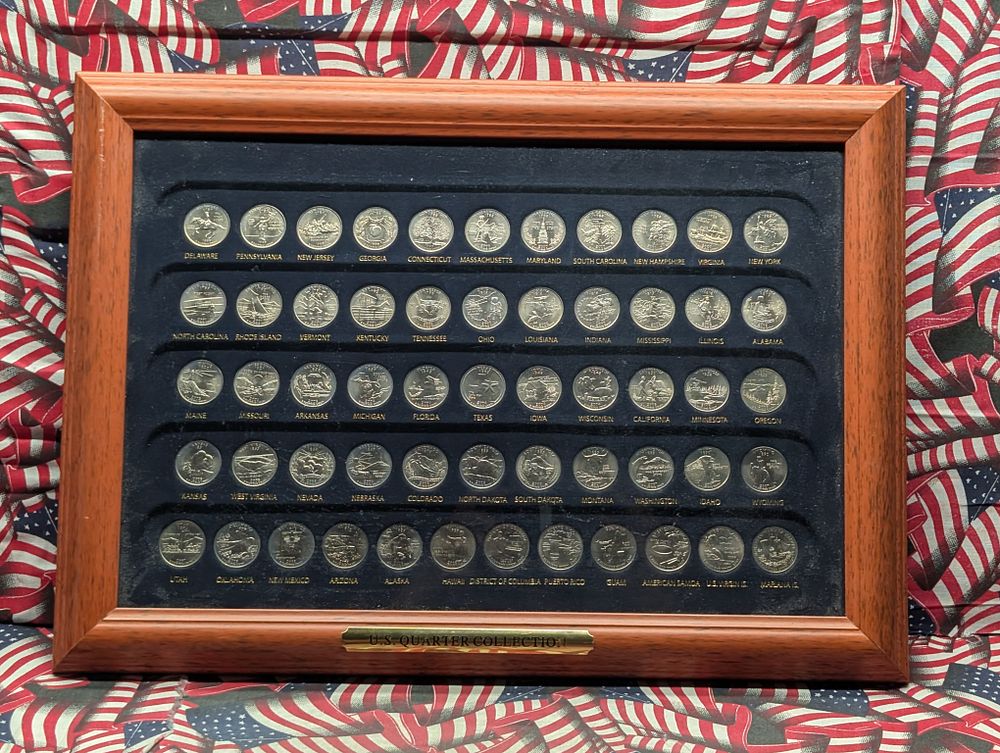 Complete 1999-2008 Statehood Quarter Collection in Display Frame
Condition 
PLEASE NOTE Some 