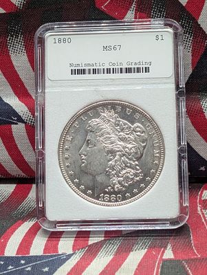 1880 Morgan Silver Dollar - NCG Cert. MS67 Condition PLEASE NOTE Some coins may have a grade on 