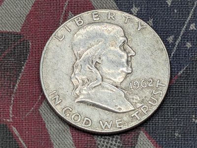 1962-P Franklin 90% Silver Half Dollar Condition PLEASE NOTE Some coins may have a grade on the 