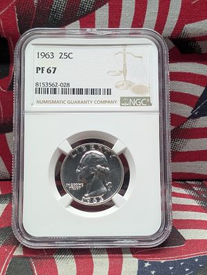 1963-P Washington Quarter NGC PF 67 Condition PLEASE NOTE Some coins may have a grade on the 