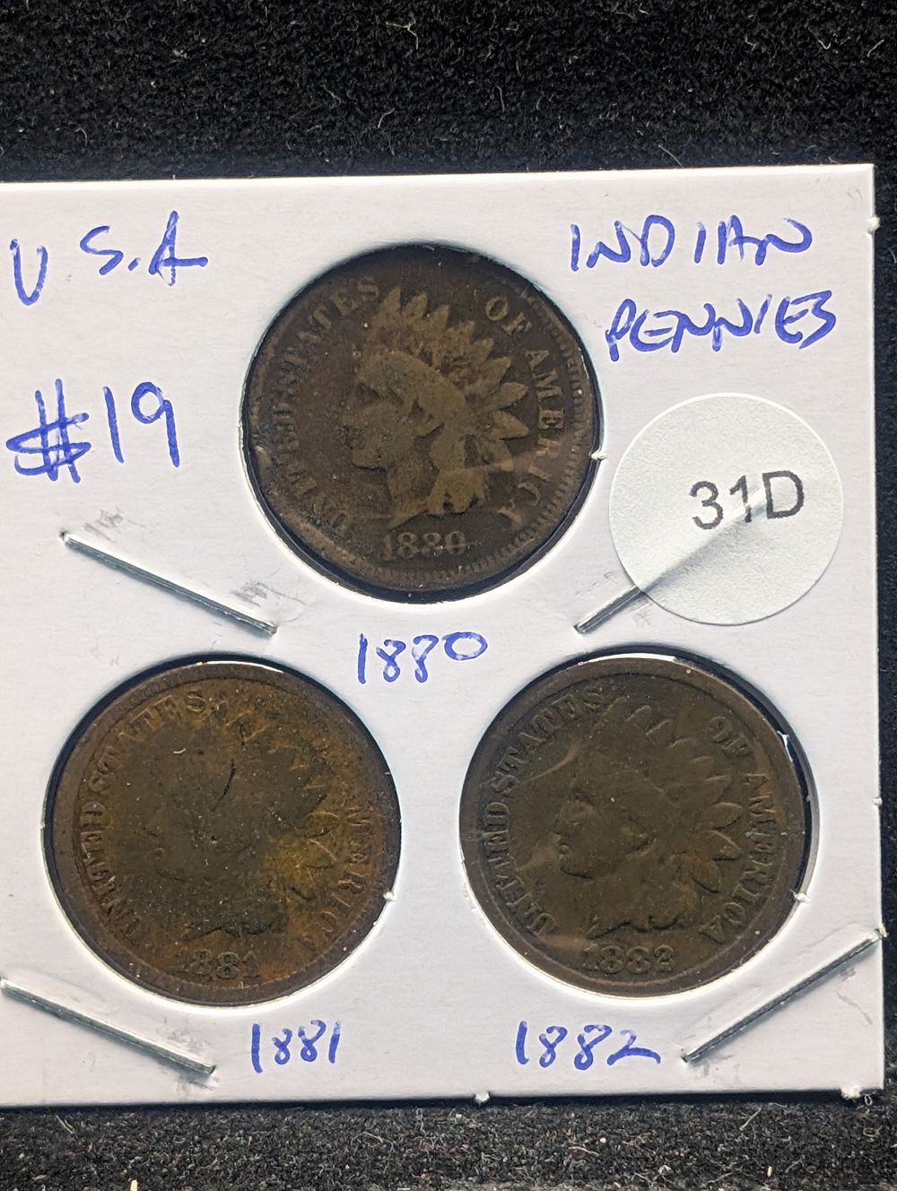 1880, 1881, & 1882 Indian Head Cents - Better Early 1880's Dates!
Condition 
PLEASE NOTE Some 