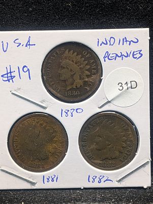 1880, 1881, & 1882 Indian Head Cents - Better Early 1880's Dates!. 1880, 1881, &amp; 1882 Indian 