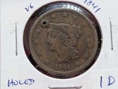 1841 Braided Hair Liberty Head Large Cent - 185 Years Old!. 1841 Braided Hair Liberty Head 