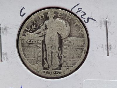 1925 Silver Standing Liberty Quarter Dollar - 101 Years Old! Condition PLEASE NOTE Some coins 