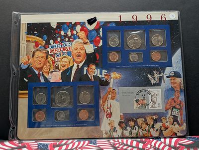 1996 P&D US Mint Uncirculated Sets In Commemorative Display Sheet. 1996 P&amp;D US Mint 