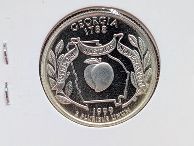 1999-S 90% Silver Proof State Quarter, Georgia (GA) Condition PLEASE NOTE Some coins may have a 