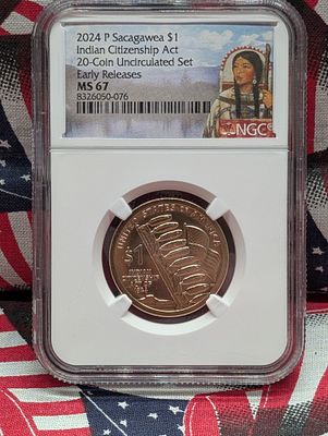 2024-P Sacagawea Indian Citizenship Act Uncirculated Dollar Graded MS67 by NGC Condition PLEASE 