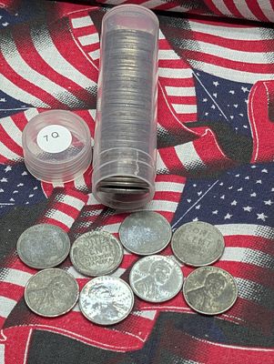 Fifty 1943-P Lincoln Steel Wheat Cents Condition PLEASE NOTE Some coins may have a grade on the 