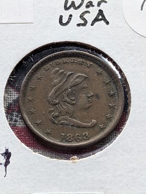 1863 Hard Times Token, Civil War, Our Army Condition PLEASE NOTE Some coins may have a grade on 