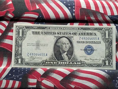 1935A - $1 Silver Certificate Blue Seal, Crisp Condition PLEASE NOTE Some coins may have a 