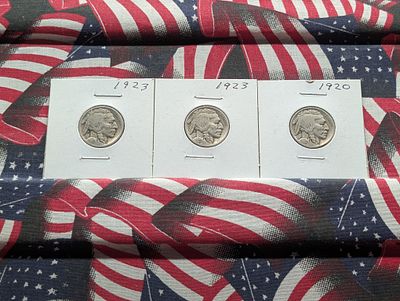 1920, 1923 and 1923-S Buffalo Nickels Condition PLEASE NOTE Some coins may have a grade on the 