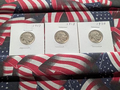 1917, 1918 and 1920 Buffalo Nickels Condition PLEASE NOTE Some coins may have a grade on the 
