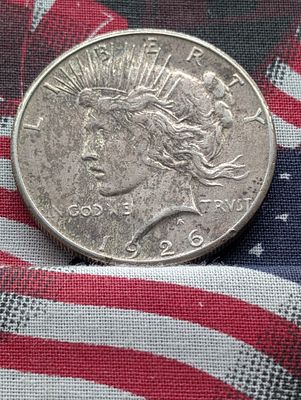 1926-S Peace Dollar, 90% Silver 26.73g Condition PLEASE NOTE Some coins may have a grade on the 