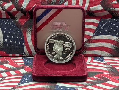 1983-S Los Angeles Olympic Discus Thrower Silver Dollar Proof Coin, 90% Silver 