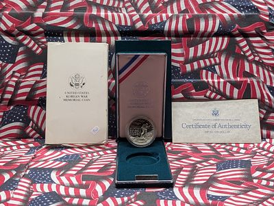 1991-P Korean War Memorial Coin - 38th Anniversary - Proof Silver Dollar, 90% Silver , 26.73g 