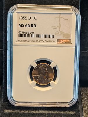 1955-D Lincoln Wheat Cent, MS 66 RD, NGC Condition PLEASE NOTE Some coins may have a grade on 