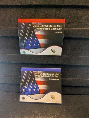 2014-P&D Unc. U.S. Mint Set with America The Beautiful Quarters, 4 Presidential Dollars and 1 