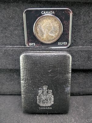 1972 Canadian Silver Dollar, 50% Silver in Black Case Condition PLEASE NOTE Some coins may have 