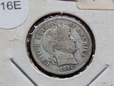 1916 Barber Dime, Transition Year! -- 90% Silver. 1916 Barber Dime, Transition Year! -- 90% 
