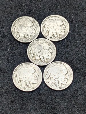 Lot of (5) 1935 Buffalo Nickels Condition PLEASE NOTE Some coins may have a grade on the 