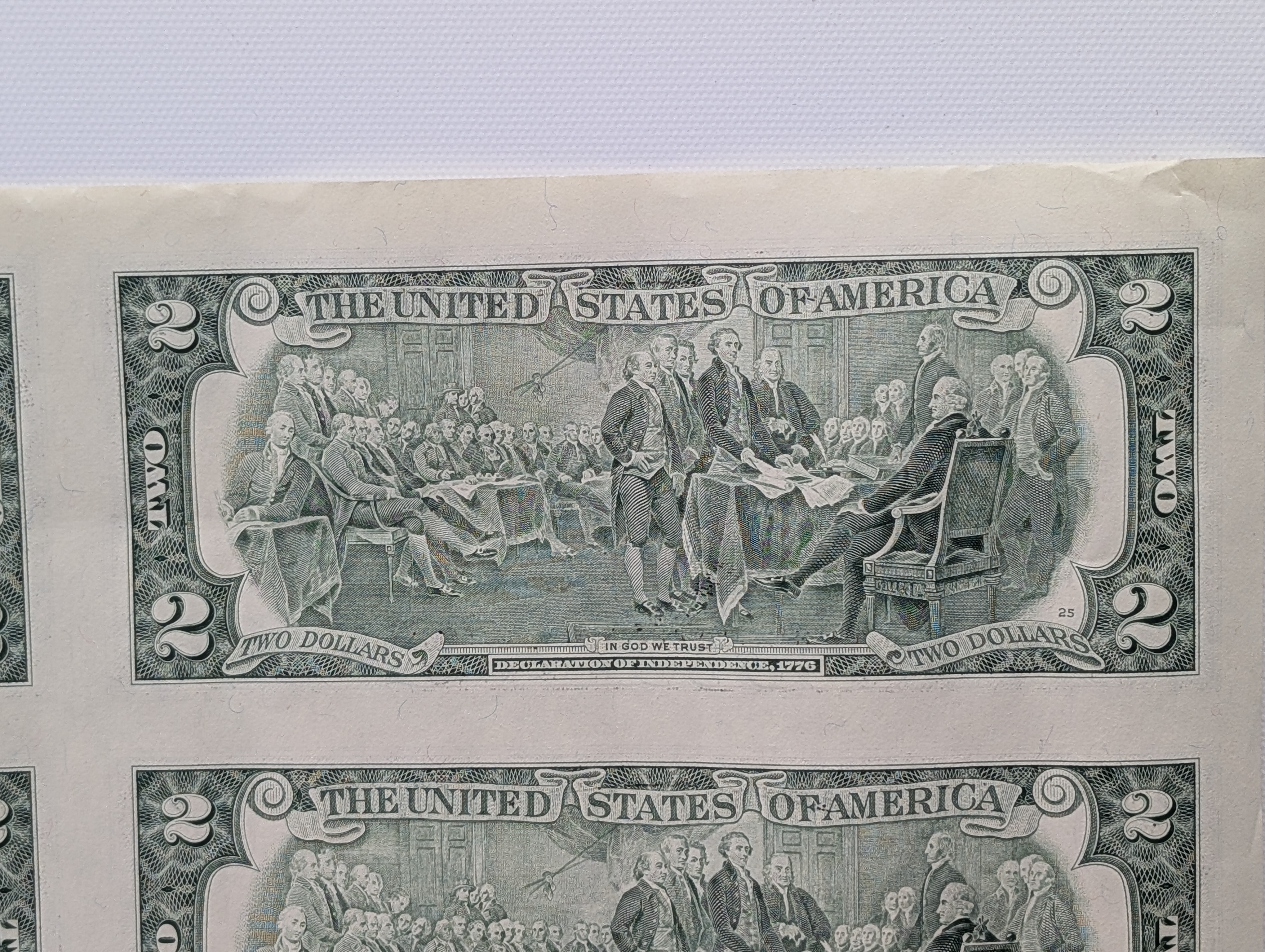 Sheet of 32 Uncut 2003 A Series $2.00 Boston Federal Reserve Notes