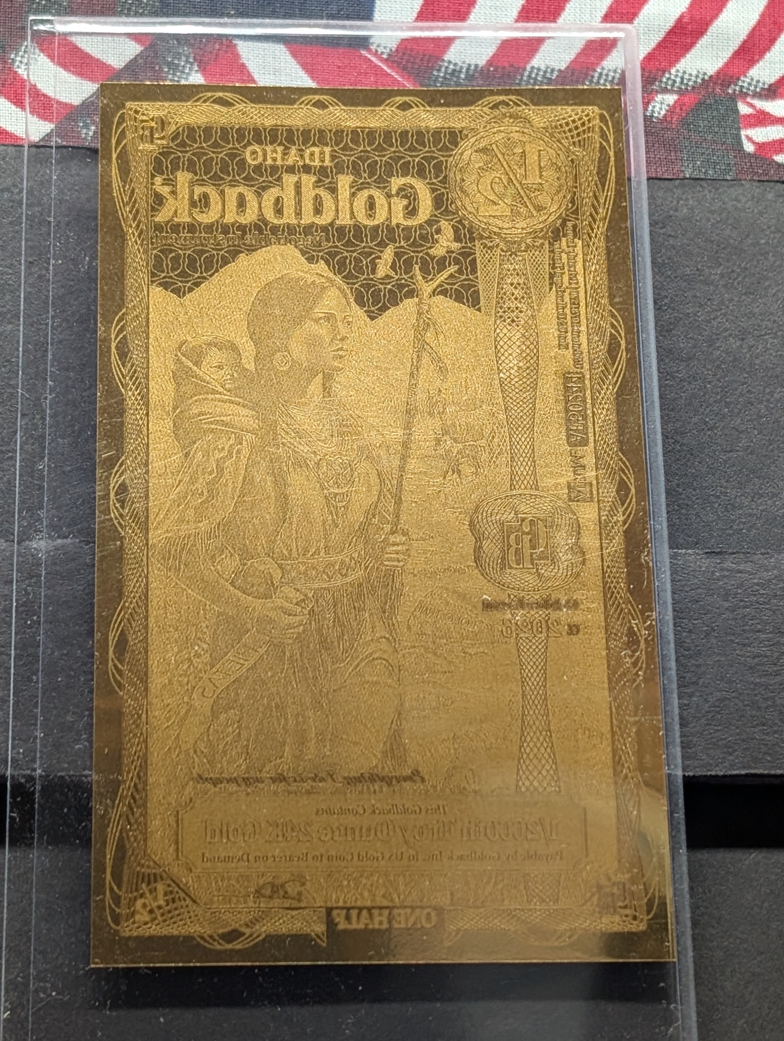 1/2000th Troy Oz. 24k GOLD 2026 Idaho 1/2 Dollar Goldback