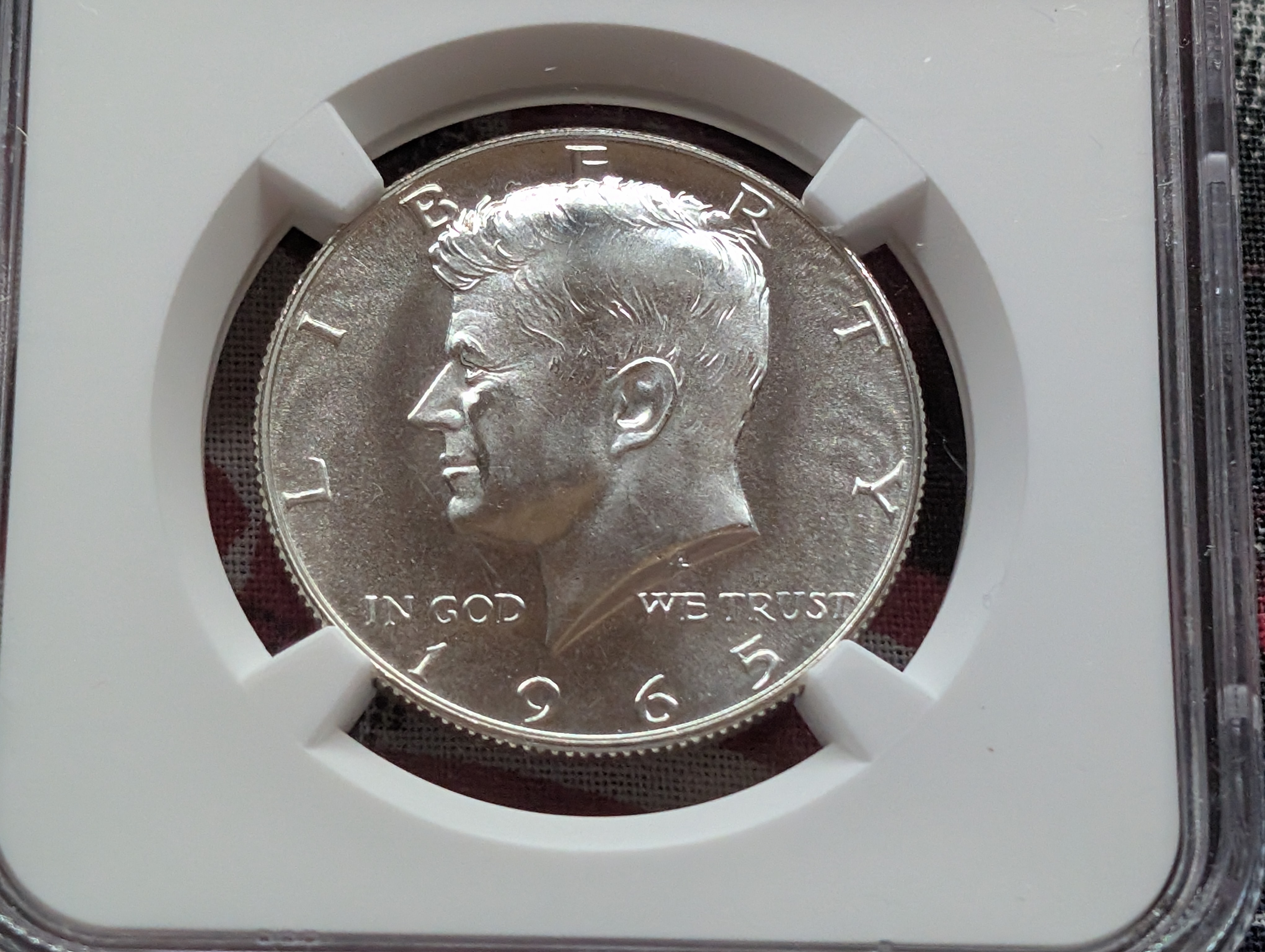 1965 SMS Kennedy Silver Half Dollar 40% Silver - NGC MS67