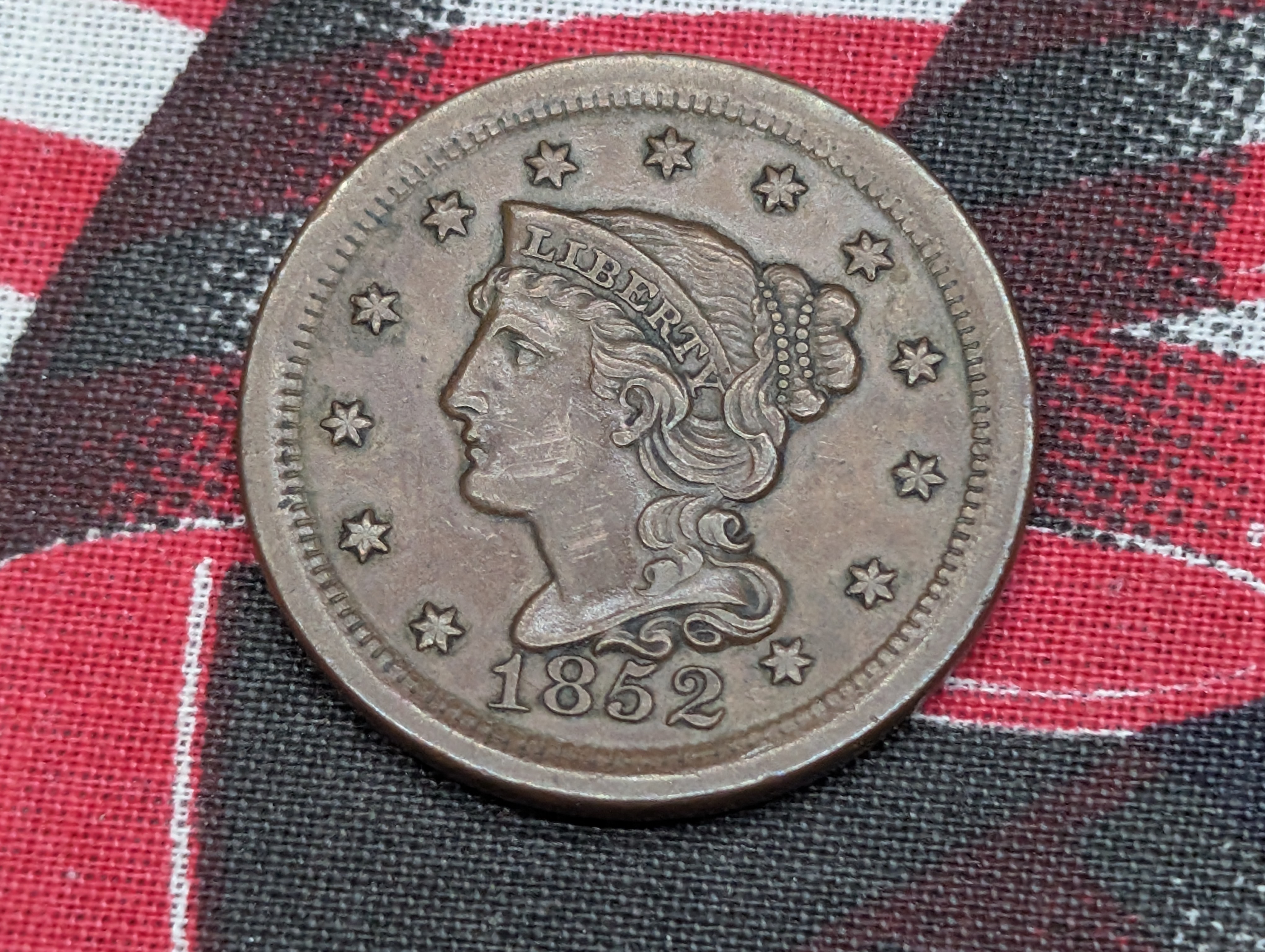 1852 Braided Hair Large Cent