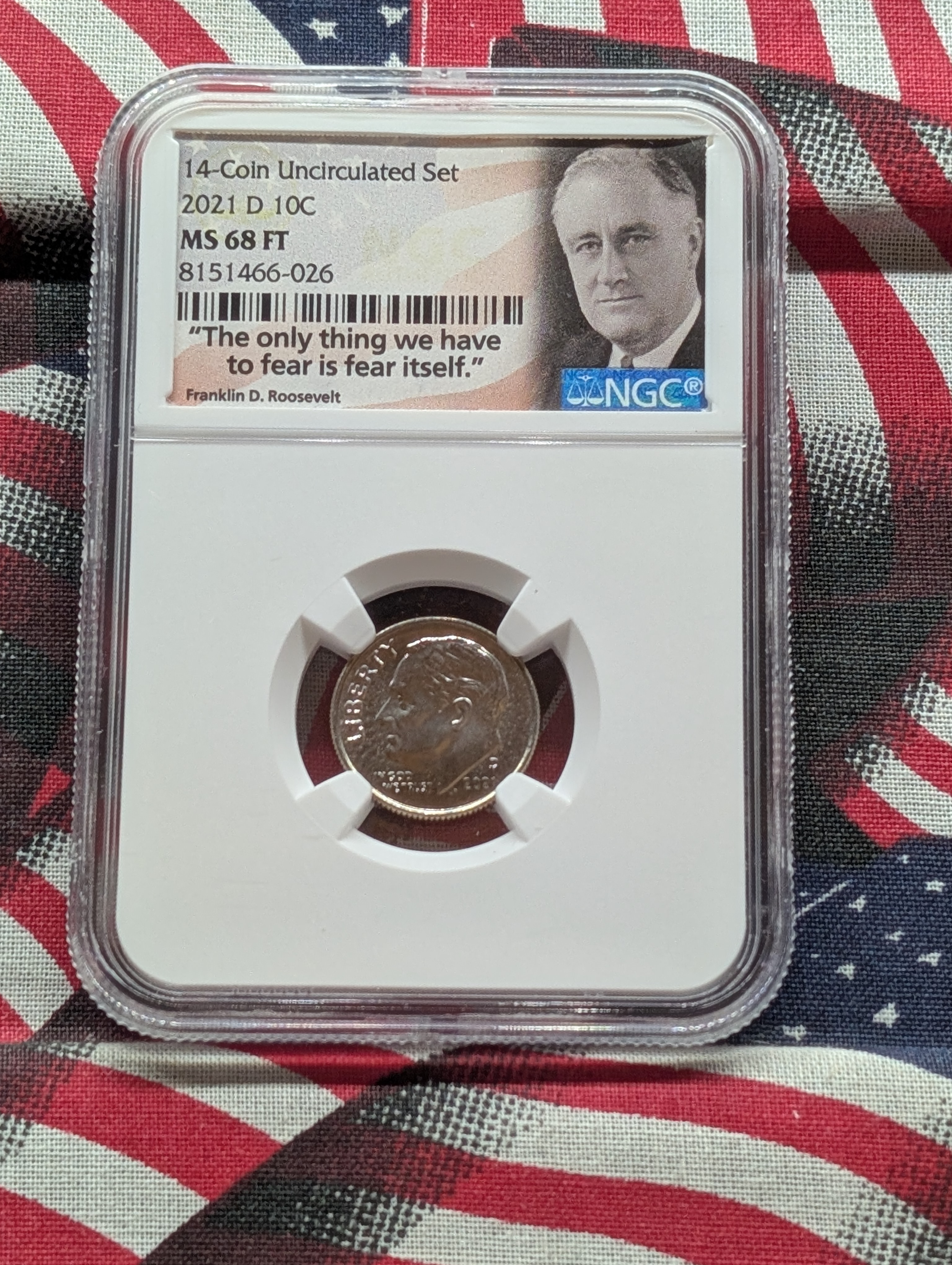 2021-D Roosevelt Dime - NGC MS68 FT - From a 14-Coin Uncirculated Set