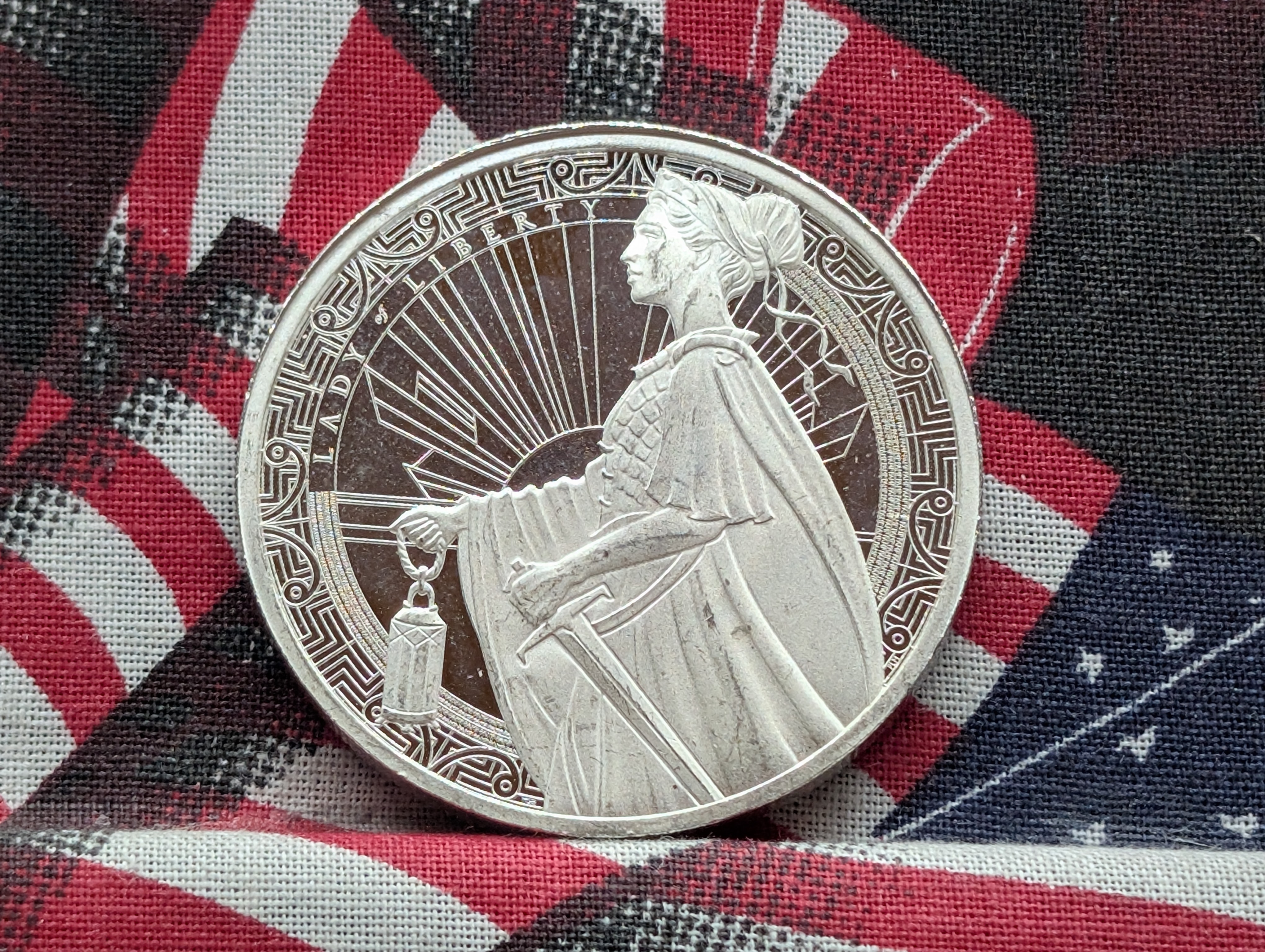 1 Oz. .999 FINE SILVER Lady of Liberty Designed Round