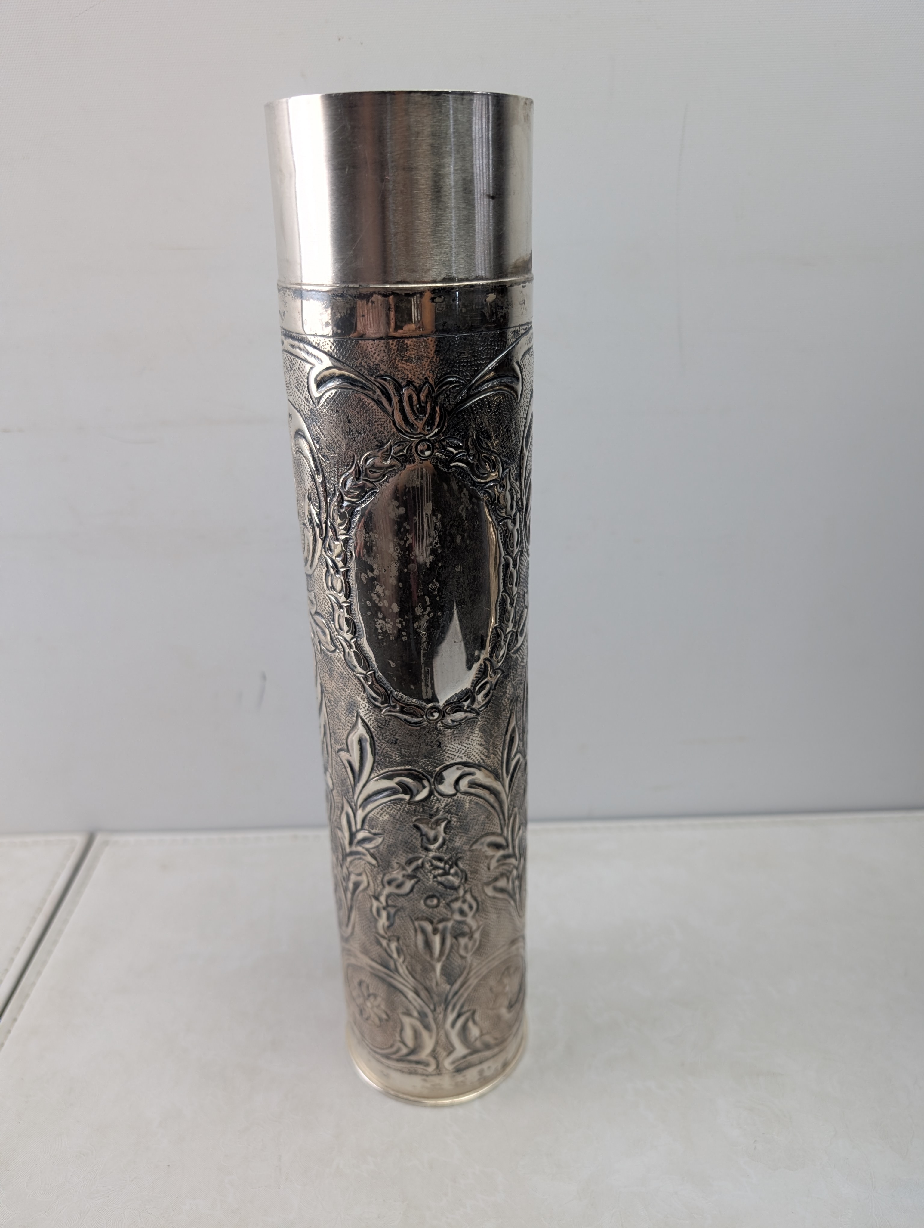 21.4 Oz. of STERLING SILVER!! Antique European Judaica Megillah Scroll Keeper w/ AMAZINGLY BEAUTIFUL Flower and Filigree Artwork & King Davi