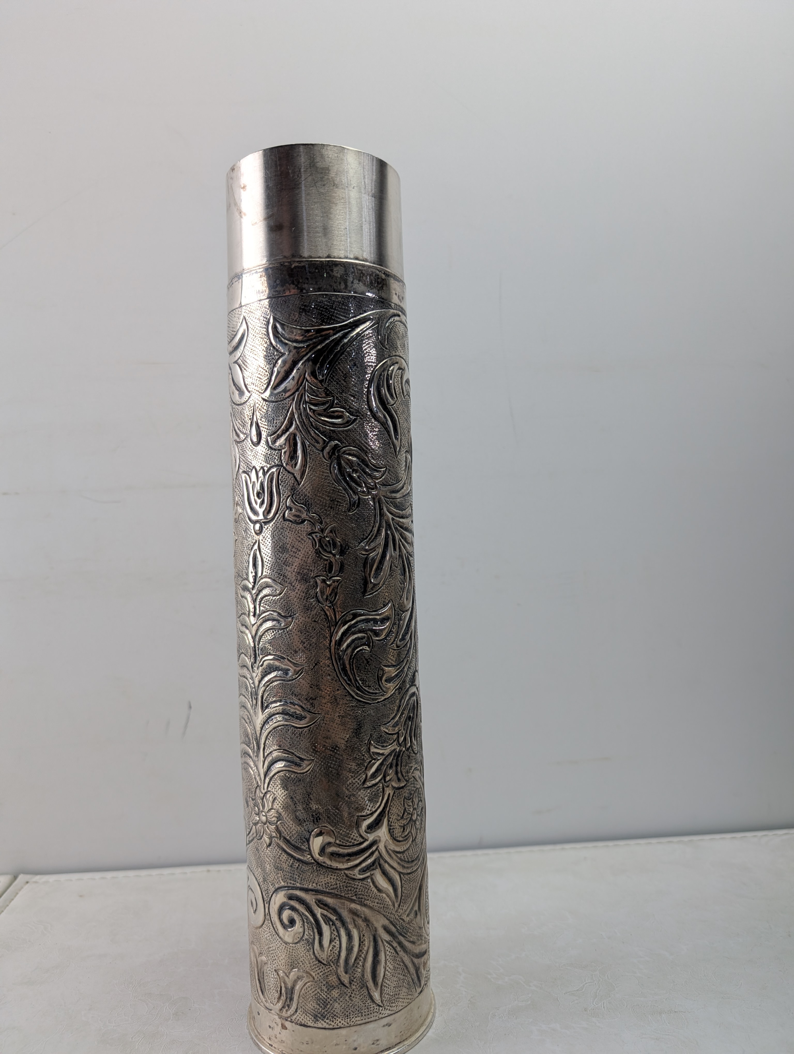 21.4 Oz. of STERLING SILVER!! Antique European Judaica Megillah Scroll Keeper w/ AMAZINGLY BEAUTIFUL Flower and Filigree Artwork & King Davi