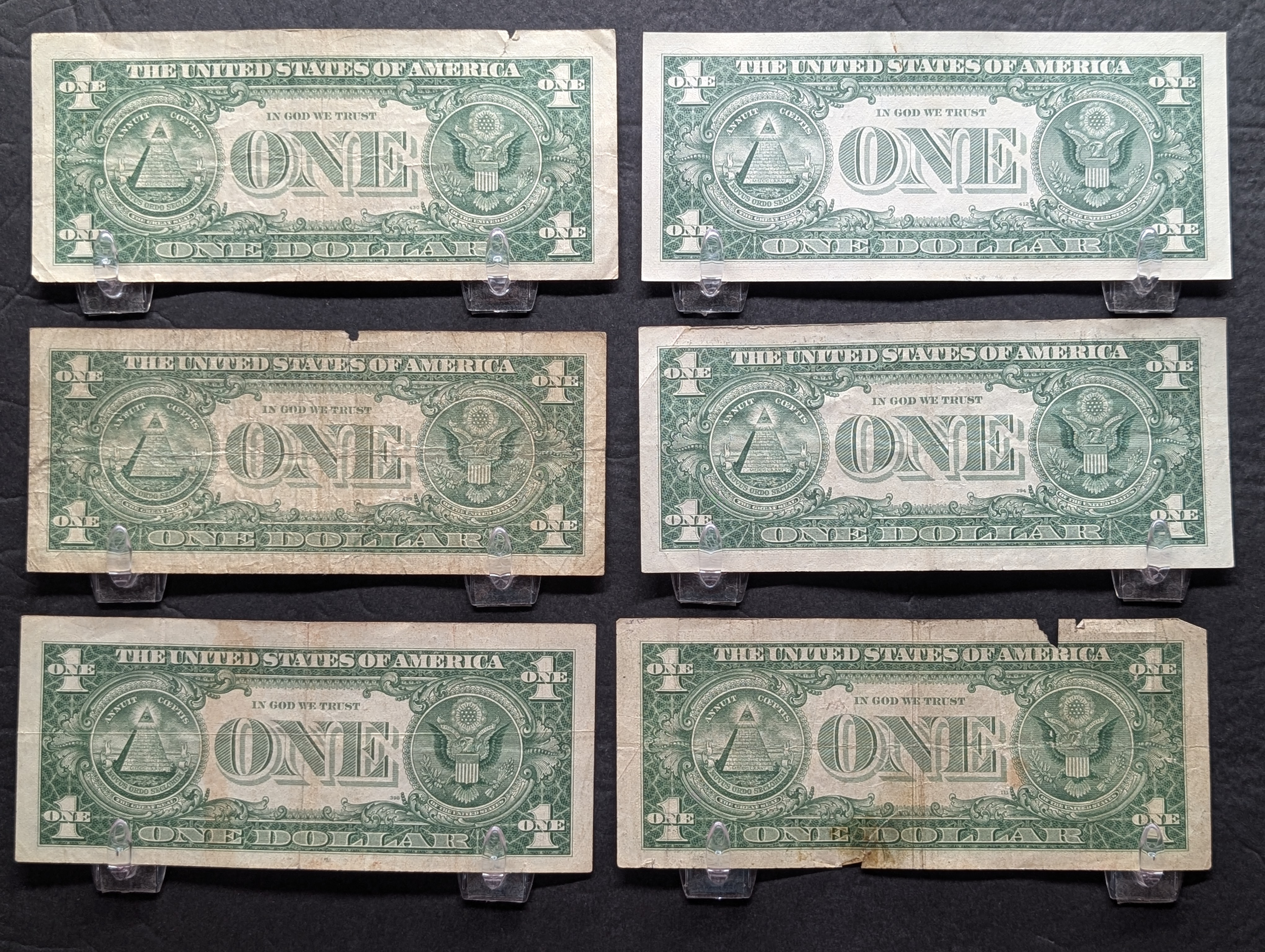 (1) 1957, (2) 57-A, (3) 57-B Series $1.00 Silver Certificates