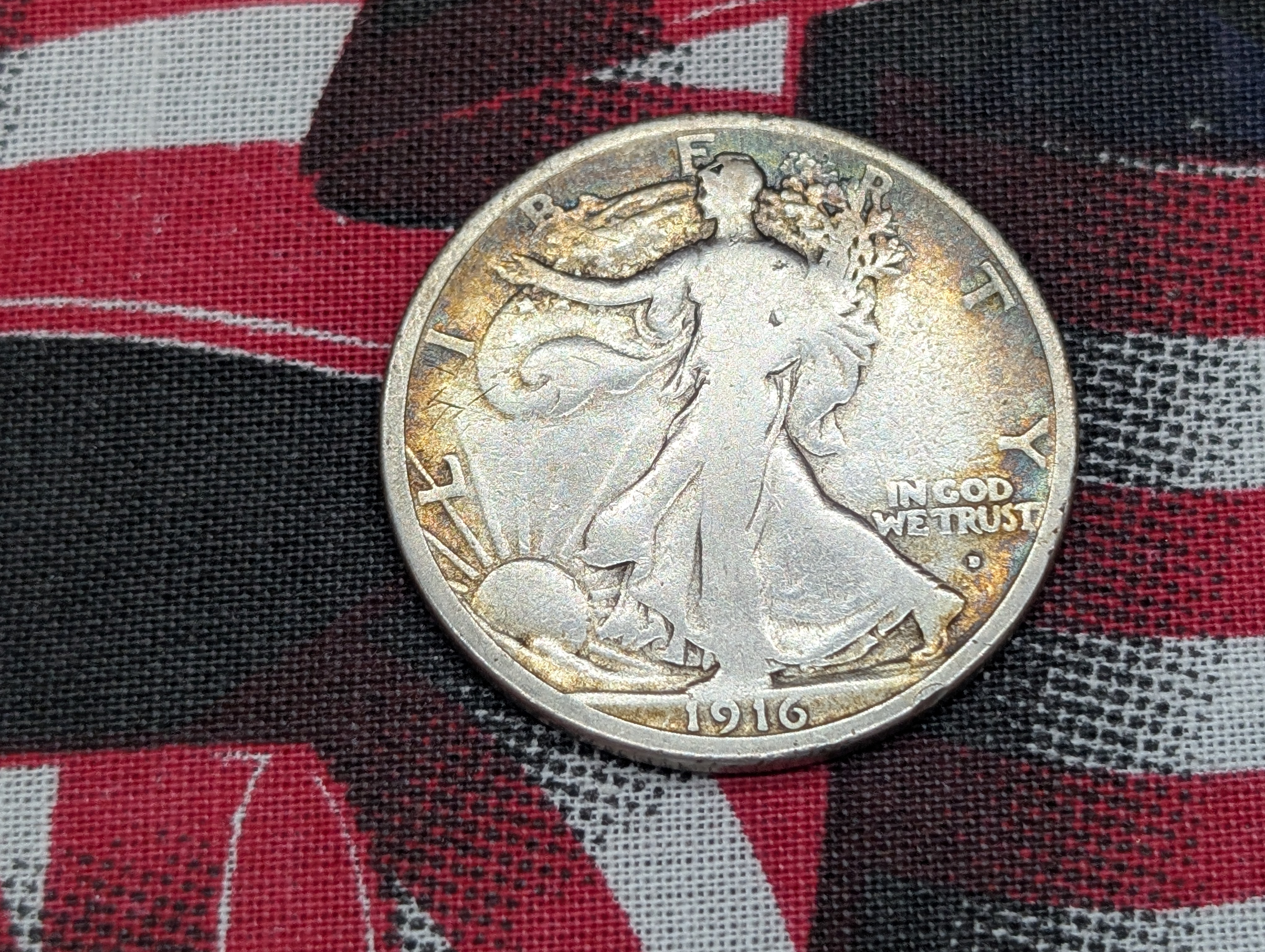 1916-D Walking Liberty 90% Silver Half Dollar - Key Date