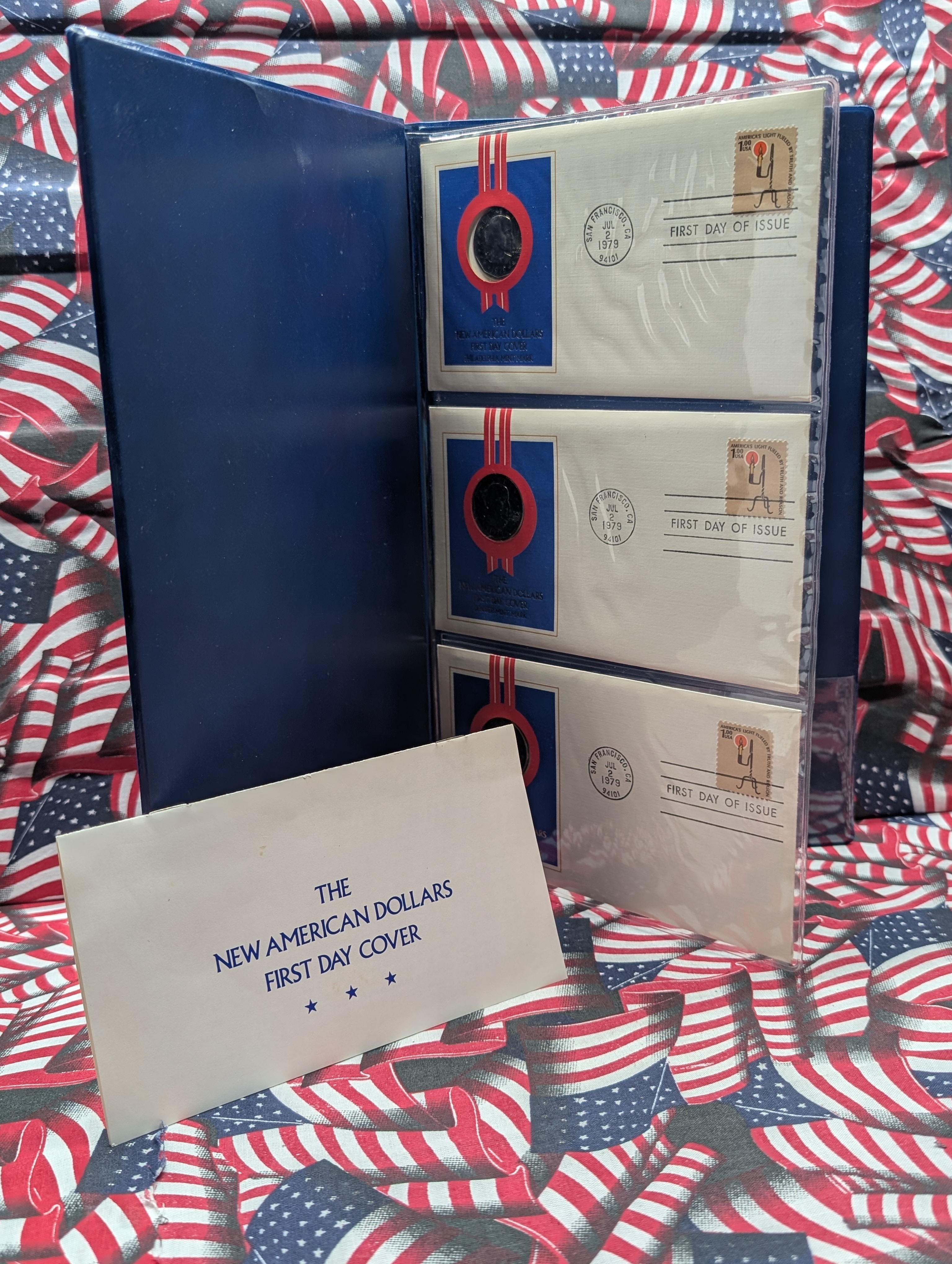 The New American Dollars First Day Cover Mint Mark Collection in Display w/ COA - 1979 Susan B. Anthony