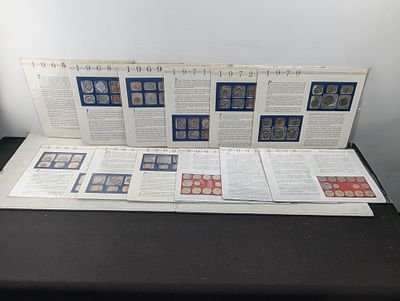(12) U.S. Uncirculated Mint Sets P&D In Information Display Cards w/ Commemorative Stamps - 